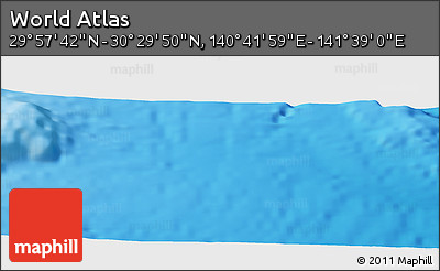 Physical Panoramic Map of the Area around 30° 13' 46" N, 141° 10' 30" E