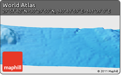 Physical Panoramic Map of the Area around 30° 13' 46" N, 141° 10' 30" E