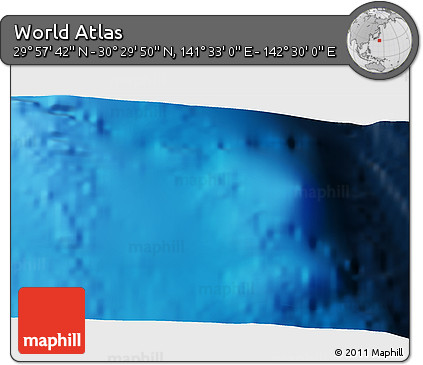 Physical 3D Map of the Area around 30° 13' 46" N, 142° 1' 30" E