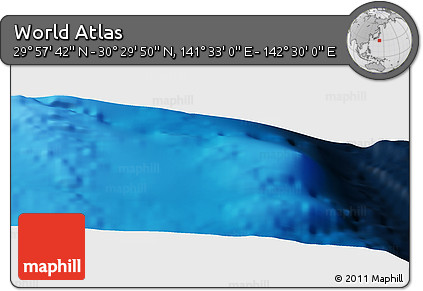 Physical Panoramic Map of the Area around 30° 13' 46" N, 142° 1' 30" E