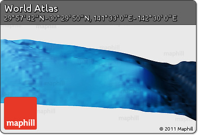 Physical Panoramic Map of the Area around 30° 13' 46" N, 142° 1' 30" E