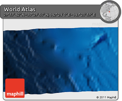 Physical 3D Map of the Area around 30° 13' 46" N, 142° 52' 30" E