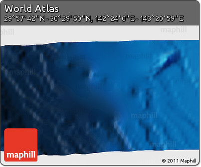 Physical 3D Map of the Area around 30° 13' 46" N, 142° 52' 30" E