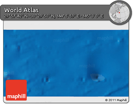 Physical 3D Map of the Area around 30° 13' 46" N, 144° 34' 29" E