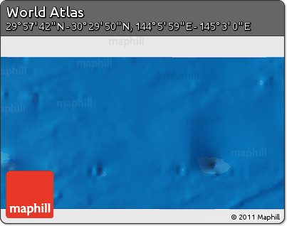 Physical 3D Map of the Area around 30° 13' 46" N, 144° 34' 29" E
