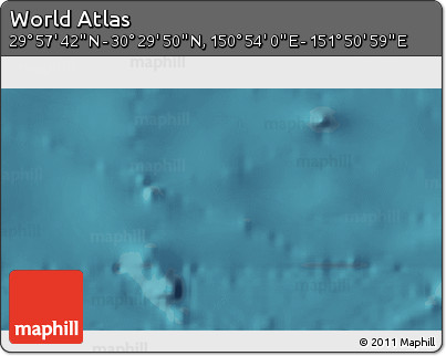 Satellite 3D Map of the Area around 30° 13' 46" N, 151° 22' 30" E