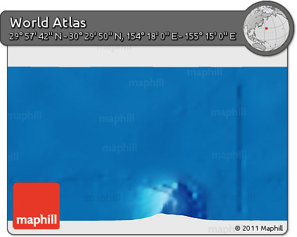 Physical 3D Map of the Area around 30° 13' 46" N, 154° 46' 30" E