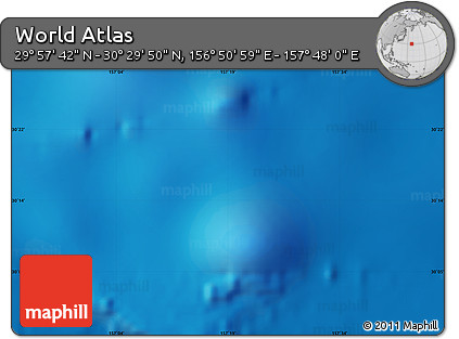 Shaded Relief Map of the Area around 30° 13' 46" N, 157° 19' 29" E
