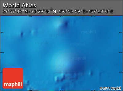 Shaded Relief Map of the Area around 30° 13' 46" N, 157° 19' 29" E