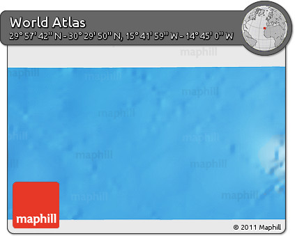Shaded Relief 3D Map of the Area around 30° 13' 46" N, 15° 13' 29" W