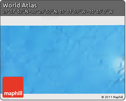 Shaded Relief 3D Map of the Area around 30° 13' 46" N, 15° 13' 29" W