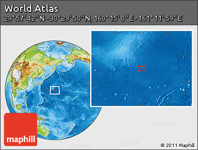 Physical Location Map of the Area around 30° 13' 46" N, 160° 43' 29" E