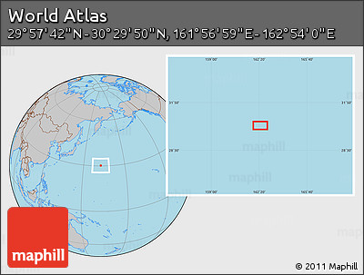 Gray Location Map of the Area around 30° 13' 46" N, 162° 25' 30" E