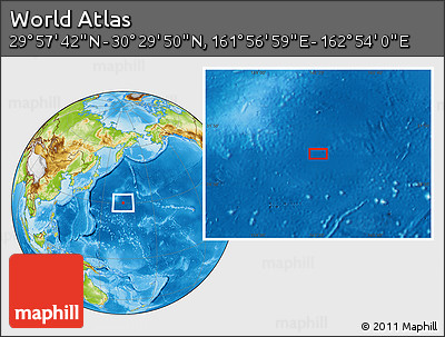 Physical Location Map of the Area around 30° 13' 46" N, 162° 25' 30" E