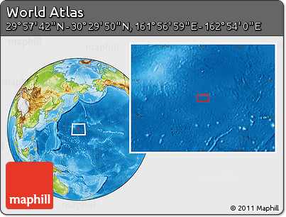 Physical Location Map of the Area around 30° 13' 46" N, 162° 25' 30" E