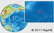 Physical Location Map of the area around 30° 13' 46" N, 163° 16' 30" E