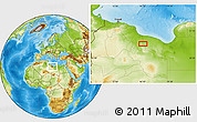 Physical Location Map of the area around 30° 13' 46" N, 16° 13' 30" E