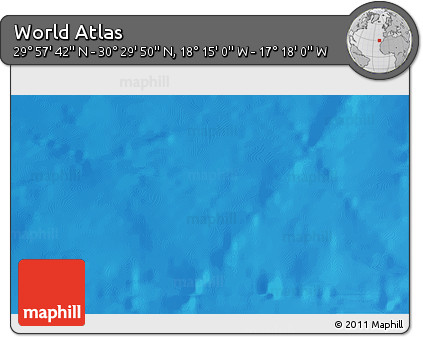 Shaded Relief 3D Map of the Area around 30°&nbsp;13'&nbsp;46"&nbsp;N,&nbsp;17°&nbsp;46'&nbsp;29"&nbsp;W