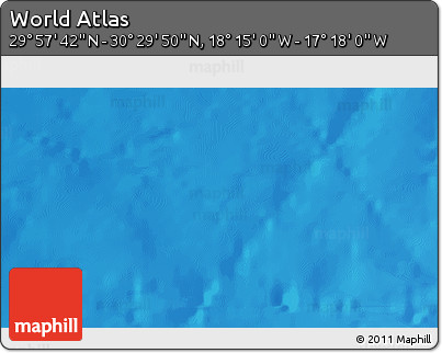 Shaded Relief 3D Map of the Area around 30°&nbsp;13'&nbsp;46"&nbsp;N,&nbsp;17°&nbsp;46'&nbsp;29"&nbsp;W