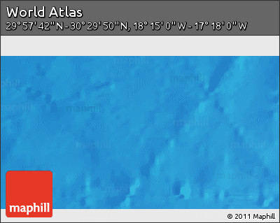 Shaded Relief 3D Map of the Area around 30°&nbsp;13'&nbsp;46"&nbsp;N,&nbsp;17°&nbsp;46'&nbsp;29"&nbsp;W