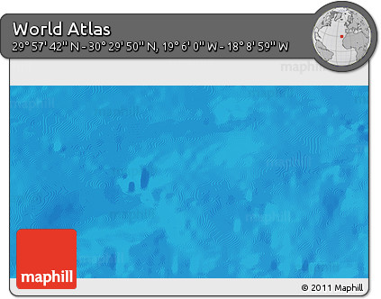 Physical 3D Map of the Area around 30° 13' 46" N, 18° 37' 30" W