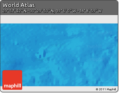 Physical 3D Map of the Area around 30° 13' 46" N, 18° 37' 30" W