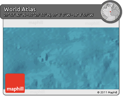 Satellite 3D Map of the Area around 30° 13' 46" N, 18° 37' 30" W