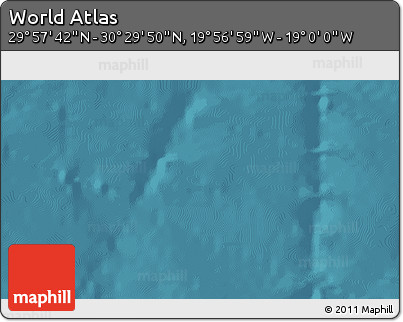 Satellite 3D Map of the Area around 30° 13' 46" N, 19° 28' 30" W