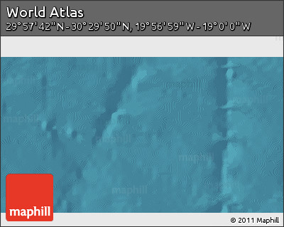 Satellite 3D Map of the Area around 30° 13' 46" N, 19° 28' 30" W