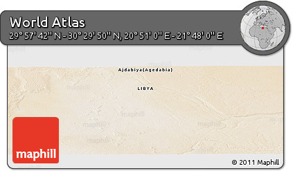 Satellite Panoramic Map of the Area around 30° 13' 46" N, 21° 19' 30" E