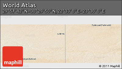 Satellite Panoramic Map of the Area around 30° 13' 46" N, 23° 1' 29" E