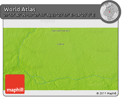 Physical 3D Map of the Area around 30° 13' 46" N, 23° 52' 30" E