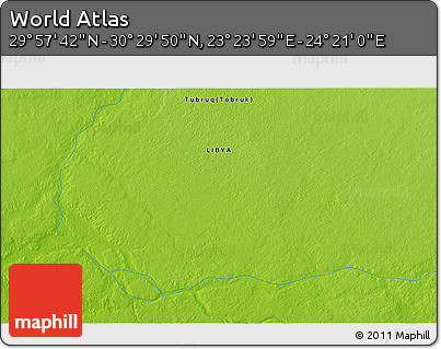 Physical 3D Map of the Area around 30° 13' 46" N, 23° 52' 30" E