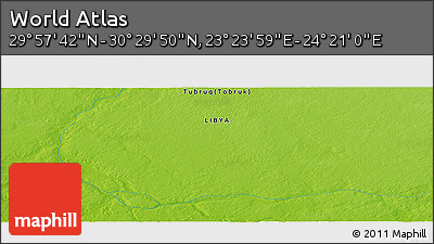 Physical Panoramic Map of the Area around 30° 13' 46" N, 23° 52' 30" E
