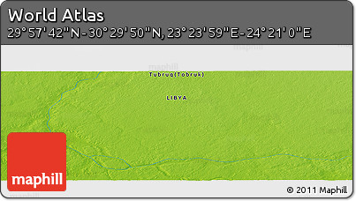 Physical Panoramic Map of the Area around 30° 13' 46" N, 23° 52' 30" E