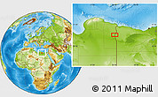 Physical Location Map of the area around 30° 13' 46" N, 24° 43' 30" E