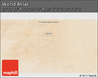 Satellite 3D Map of the Area around 30° 13' 46" N, 25° 34' 30" E