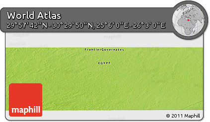 Physical Panoramic Map of the Area around 30° 13' 46" N, 25° 34' 30" E