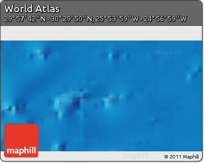 Physical 3D Map of the Area around 30° 13' 46" N, 25° 25' 29" W