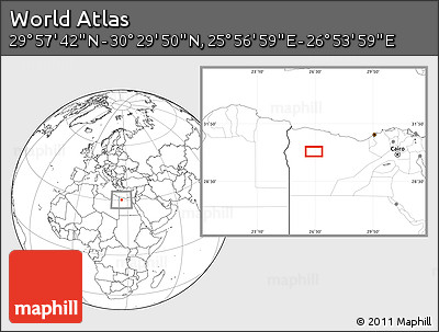 Blank Location Map of the Area around 30° 13' 46" N, 26° 25' 29" E