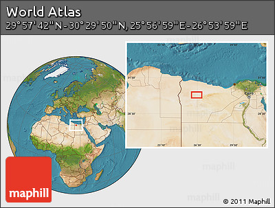 Satellite Location Map of the Area around 30° 13' 46" N, 26° 25' 29" E