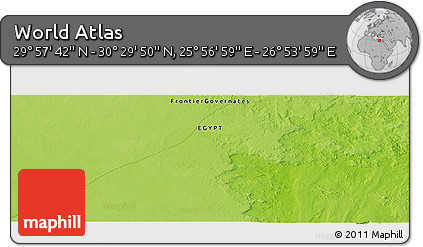 Physical Panoramic Map of the Area around 30° 13' 46" N, 26° 25' 29" E