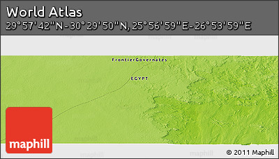 Physical Panoramic Map of the Area around 30° 13' 46" N, 26° 25' 29" E