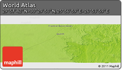 Physical Panoramic Map of the Area around 30° 13' 46" N, 26° 25' 29" E