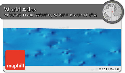 Physical Panoramic Map of the Area around 30° 13' 46" N, 26° 16' 29" W