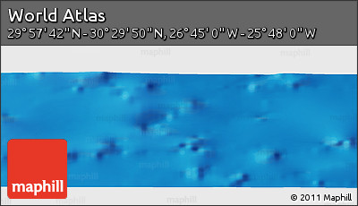 Physical Panoramic Map of the Area around 30° 13' 46" N, 26° 16' 29" W