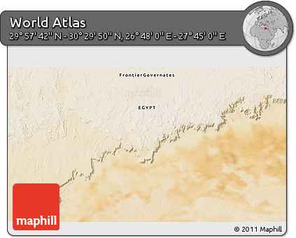Satellite 3D Map of the Area around 30° 13' 46" N, 27° 16' 29" E