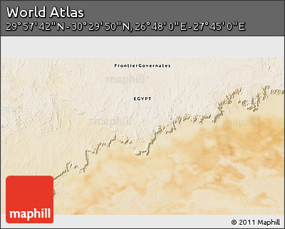 Satellite 3D Map of the Area around 30° 13' 46" N, 27° 16' 29" E