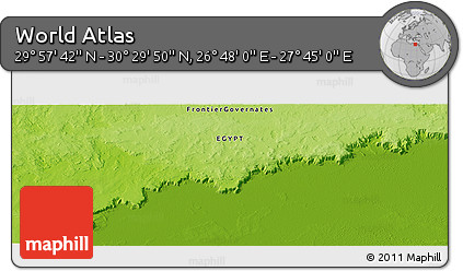 Physical Panoramic Map of the Area around 30° 13' 46" N, 27° 16' 29" E