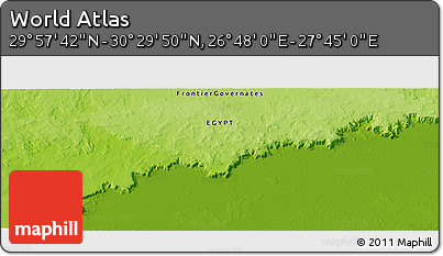 Physical Panoramic Map of the Area around 30° 13' 46" N, 27° 16' 29" E
